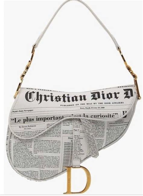 dior saddle bag newsprint